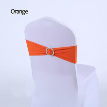 (Orange, 50pcs) 50pcs Tretch Lycra Spandex Chair Bands With Buckle Slider For Wedding Decorations Wholesale Chair Sashes Bow Not A Chair Cover