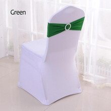 (Green, 50pcs) 50pcs Tretch Lycra Spandex Chair Bands With Buckle Slider For Wedding Decorations Wholesale Chair Sashes Bow Not A Chair Cover