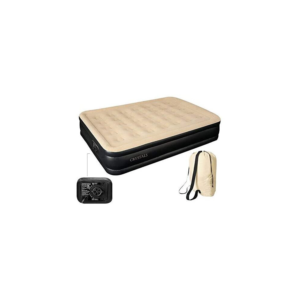 Denny Shop Inflatable High Raised Air Bed Mattress With Built in Electric Pump Airbeds by Crystals (Double Air Bed)