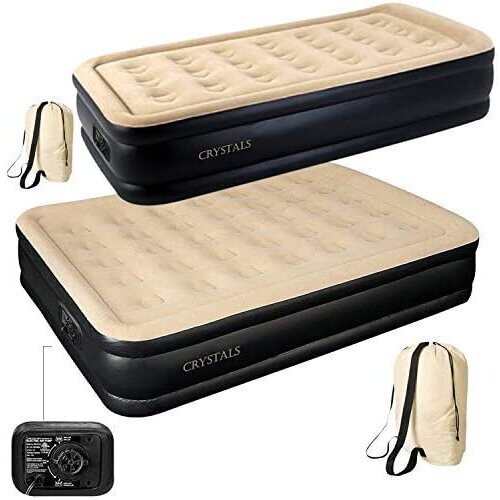 Denny Shop Inflatable High Raised Air Bed Mattress With Built in