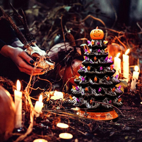 30cm Halloween Tree Pumpkin LED Plastics Light Decor 1