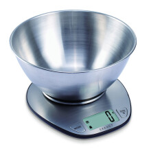 Electronic Kitchen Scale Stainless Steel Baking Large Display Wet and Dry Food Weighing Scale with Stainless Steel Mixing Bowl Max 5KGS