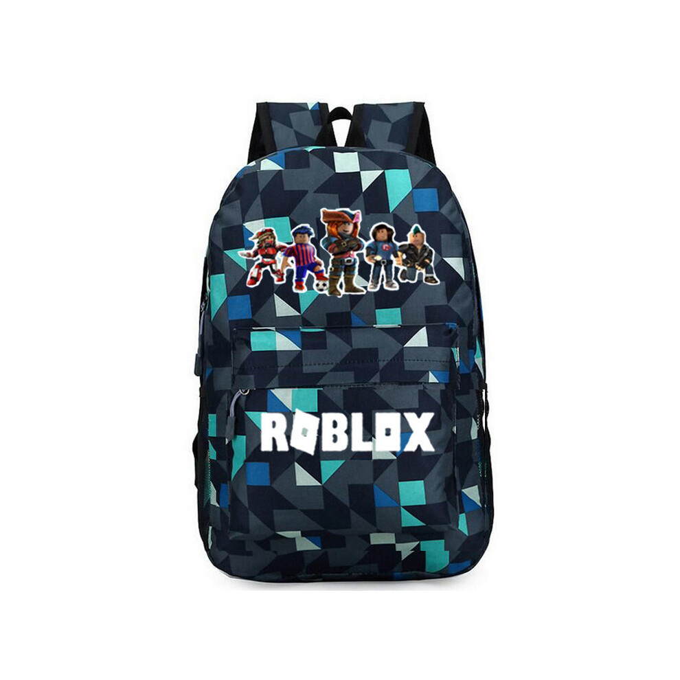 (Grid -5) Roblox Backpack Kids School Boys Girls Bookbag Bag