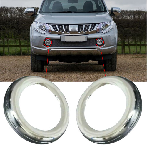 Mitsubishi L200 1617 CHROME FOG LAMP SPOT LIGHT COVER TRIMS x 2 on OnBuy