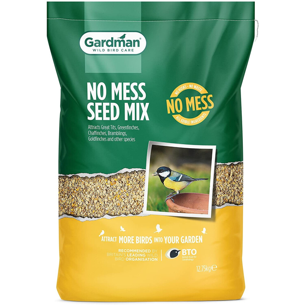 Gardman No Mess Seed Mix For Wild Birds - 12.75Kg