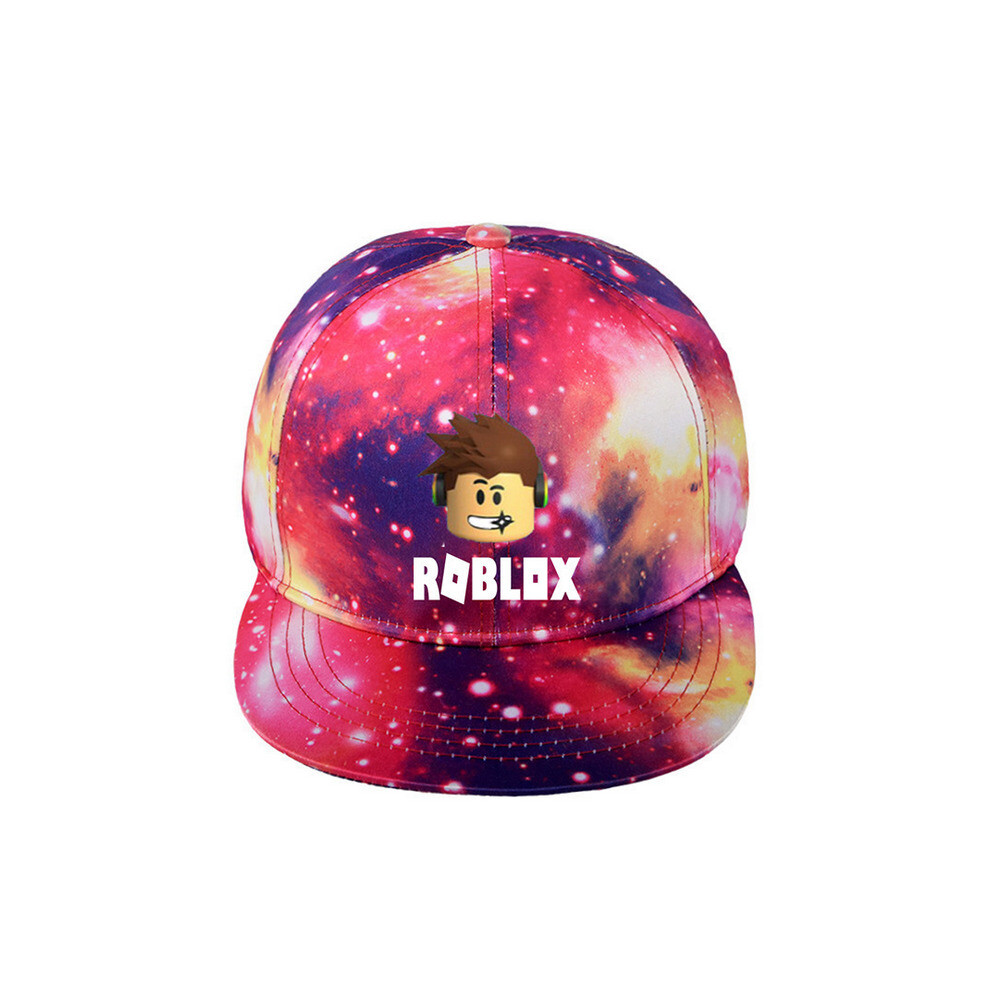 (Starry Sky ) Kids Roblox Baseball Cap Adjustable Snapback Hats Red
