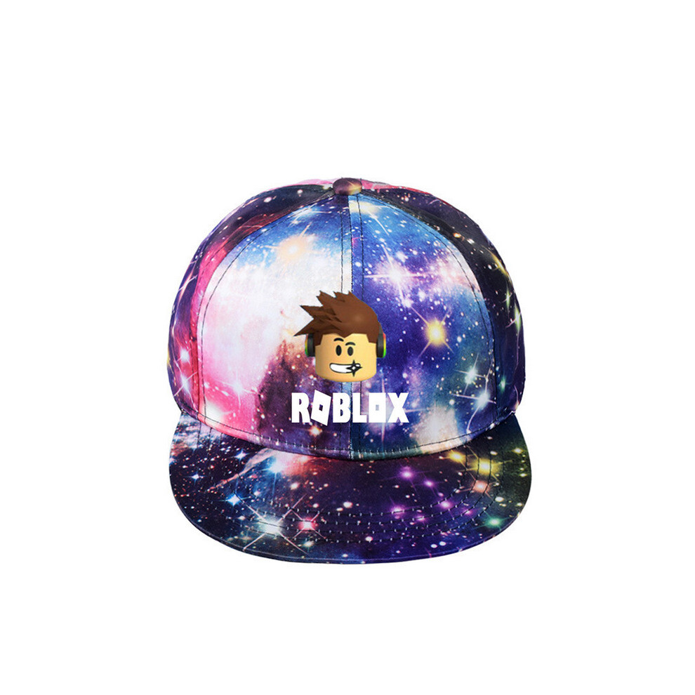 (Starry Sky ) Kids Roblox Baseball Cap Adjustable Snapback Hats Blue