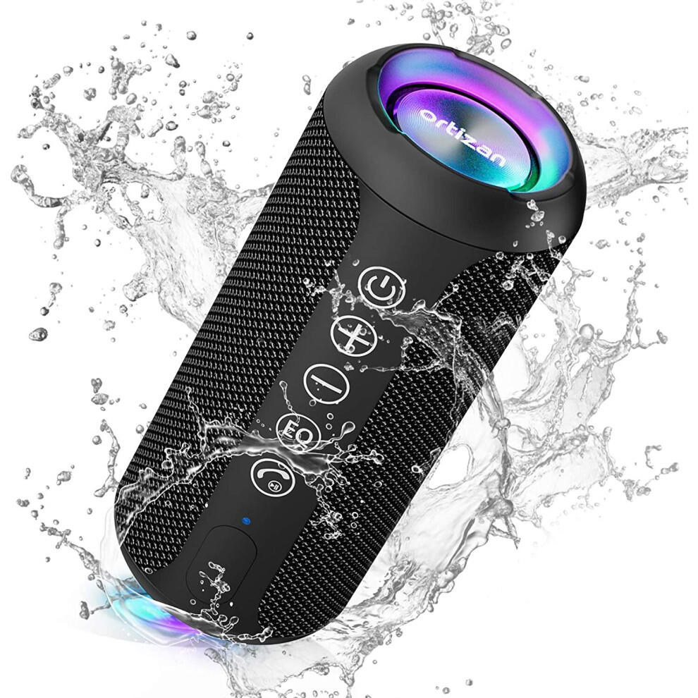 Ortizan Bluetooth Speaker, Ipx7 Waterproof Portable Wireless Outdoor Speakers With Led 24W Stereo Sound And 30H Playtime, 20 Meter Bluetooth Light 6291948017067