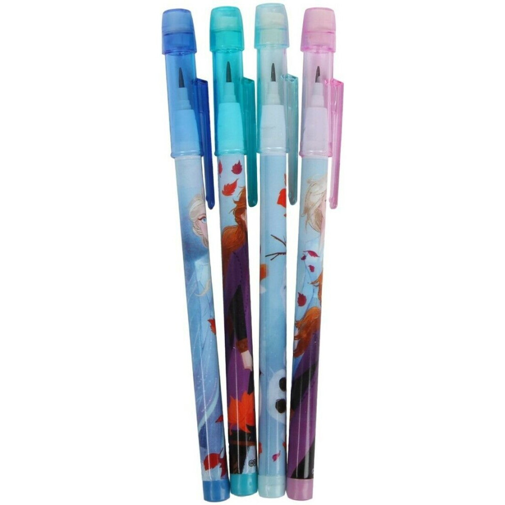 Disney Frozen 2 Pop Up Pencils Non Sharpen With Rubber Pack Of 4