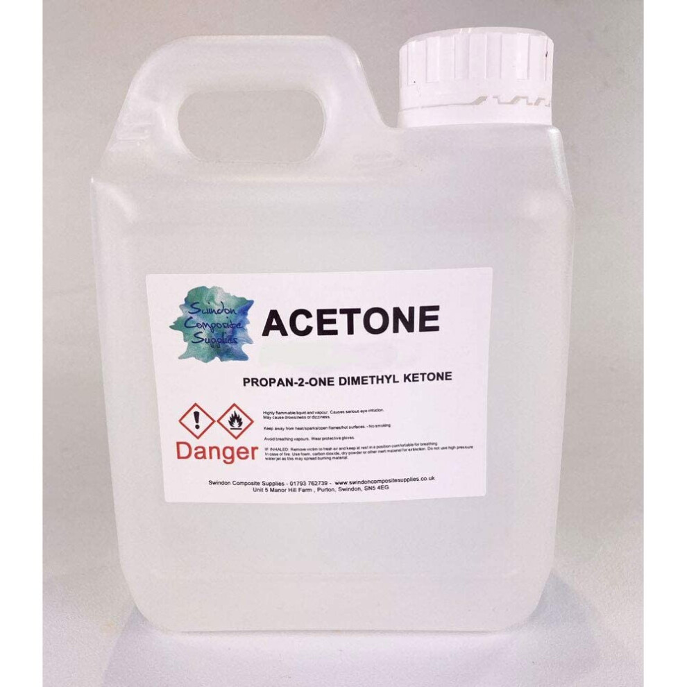 Swindon Watersports Acetone 99.6% Pure High Quality,Nail Varnish Remover - 1Litre