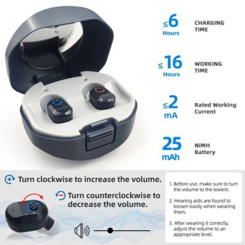 (skin) Mini Invisible Ear Hearing Aids With Adjustable Sound Amplifier 1
