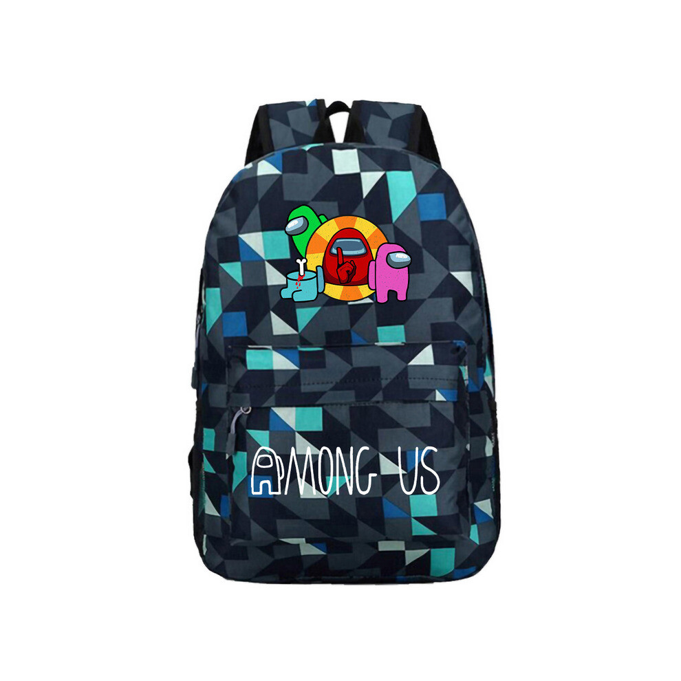 (Blue plaid 06) Among us Backpack School Bag Boys Girls Bookbag
