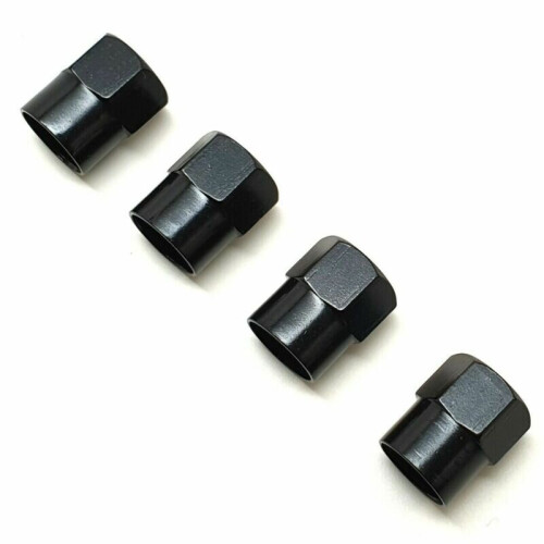 4 x Matt Black Tyre Valve Dust Caps (Fits AUDI) 2