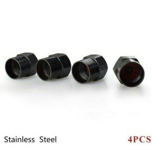 4 x Matt Black Tyre Valve Dust Caps (Fits AUDI) 1