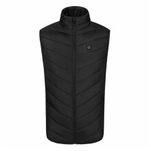 (Black, Tag 7XL=US 4XL) Electric heating vest USB warm-up heating pad Vest