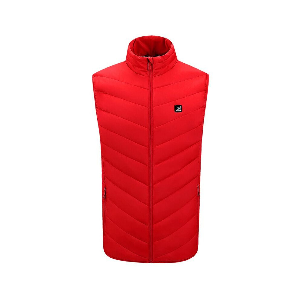 (Red, Tag 6XL=US 3XL) Electric heating vest USB warm-up heating pad Vest 