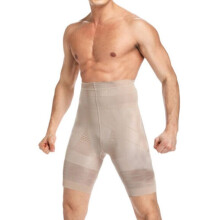 (Beige Classic Style, XL) Men's body shaping shorts high waist tummy tuck