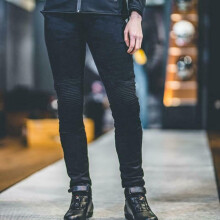 (Black, UK 18) Spada Hugger CE Jegging Protective Motorbike Jeans