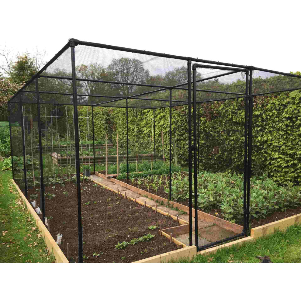 Gardening Naturally (1.5M, 4M) Premium Walk In Fruit Cages Bird Netting - Powder Coated Aluminium And Steel Joiners Green/Black