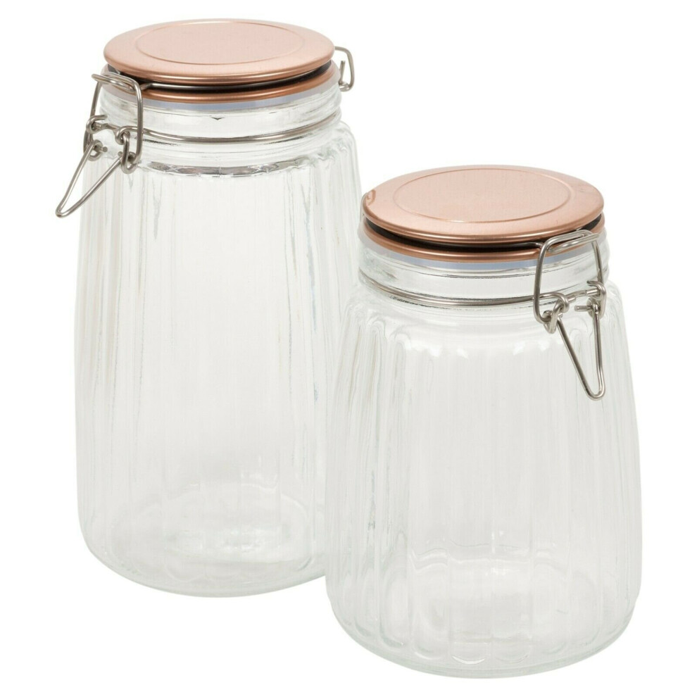 (1.8 Litre = D13cm x H22cm) Air Tight Glass Jars Food Storage Containers