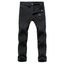 (Black, XL) Men's winter padded work pants outdoor warm pants