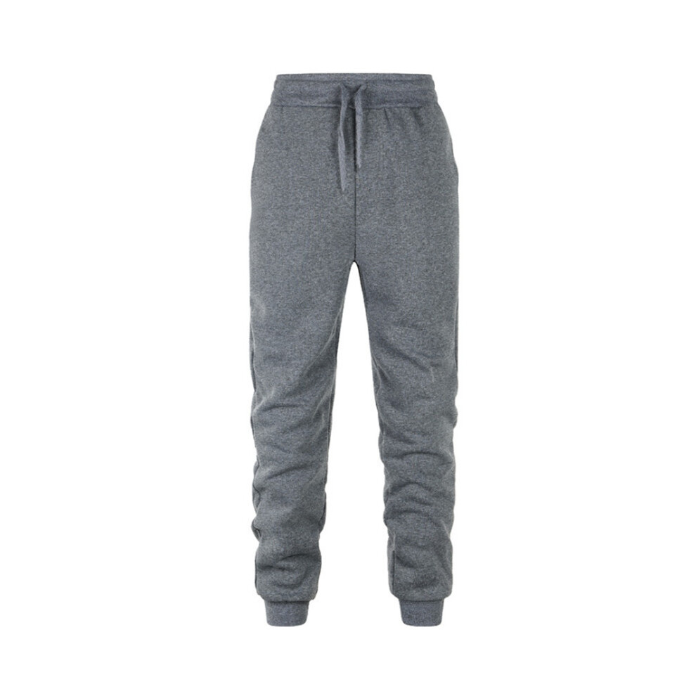 (Dark Gray, L) Men's elastic jogging fitness sportswear pants