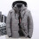 (Gray, M) Men's warm duck down jacket ski jacket hooded down coat 1