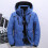 (Blue, M) Men's warm duck down jacket ski jacket hooded down coat 1