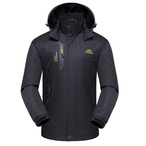 (Black, XL) Men's waterproof, windproof and warm jacket winter jacket
