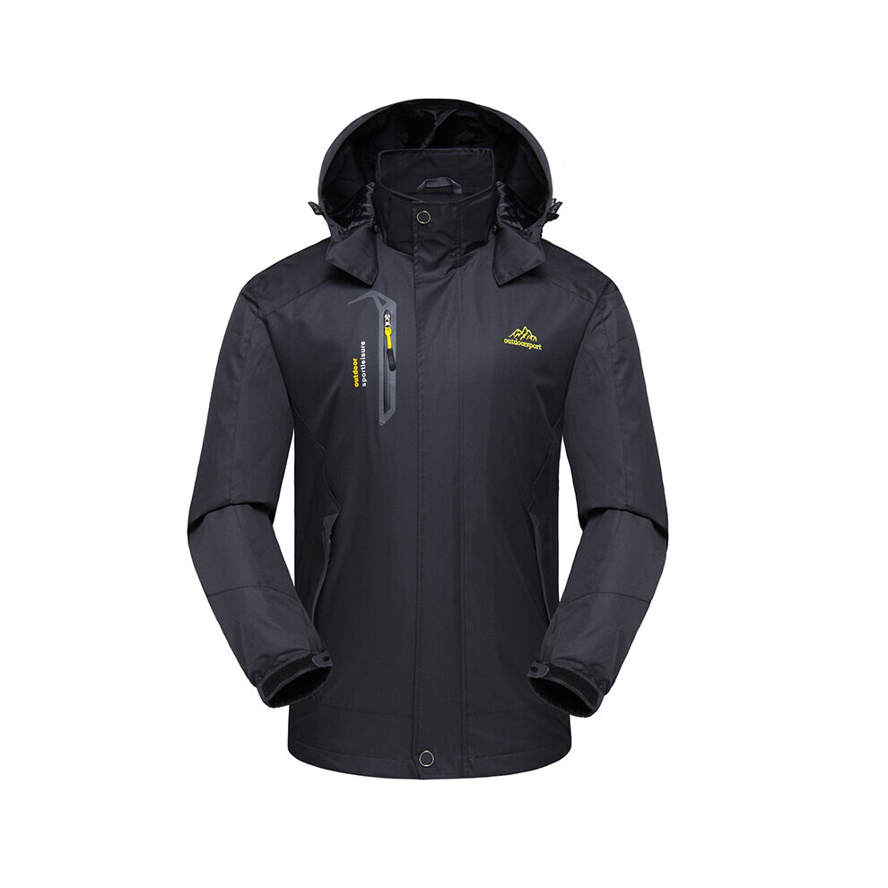(Black, 2XL) Men's waterproof, windproof and warm jacket winter jacket
