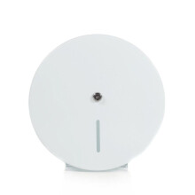 JanSan Metal Jumbo Maxi Toilet Roll Dispenser White