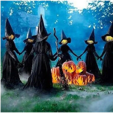 170cm Halloween Light-Up Witches Ghost Decoration Voice Control