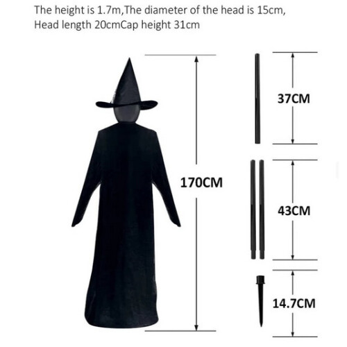 170cm Halloween Light-Up Witches Ghost Decoration Voice Control 2