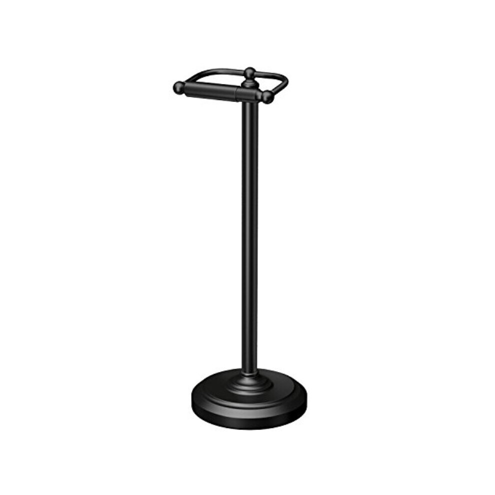 Gatco 1436MX Free Standing Freestanding Toilet Paper Holder, Matte Black