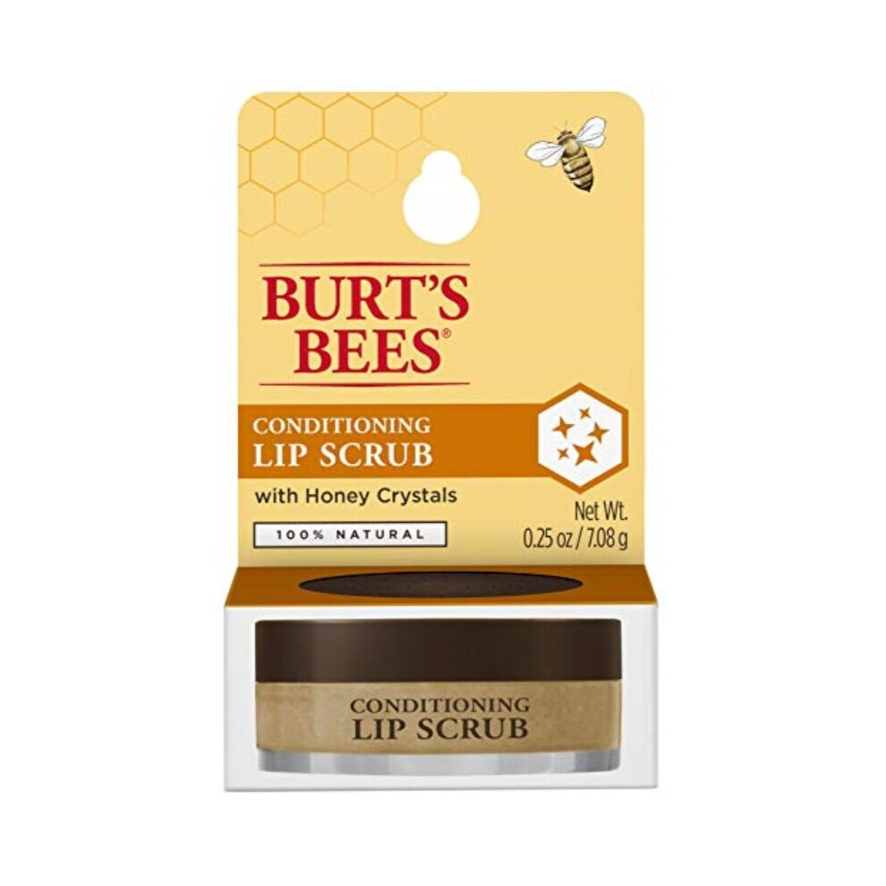 Burt's Bees 100% Natural Conditioning Lip Scrub with Exfoliating Honey Crystals - Yellow , brown , 0.25 Ounce