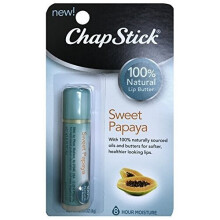 ChapStick Papaya Balsamo per labbra tubolare con burro per labbra naturale al 100% - 0,15 Oz Papaya dolce non colorata