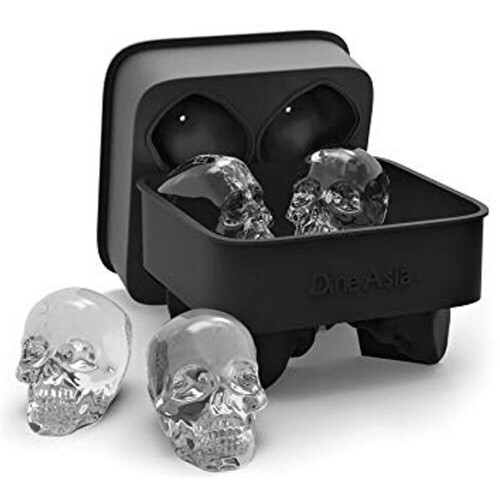 3D Skull Ice Cube Tray Mould Makes Four Vivid Skulls Silicone Ice Cube Maker 2