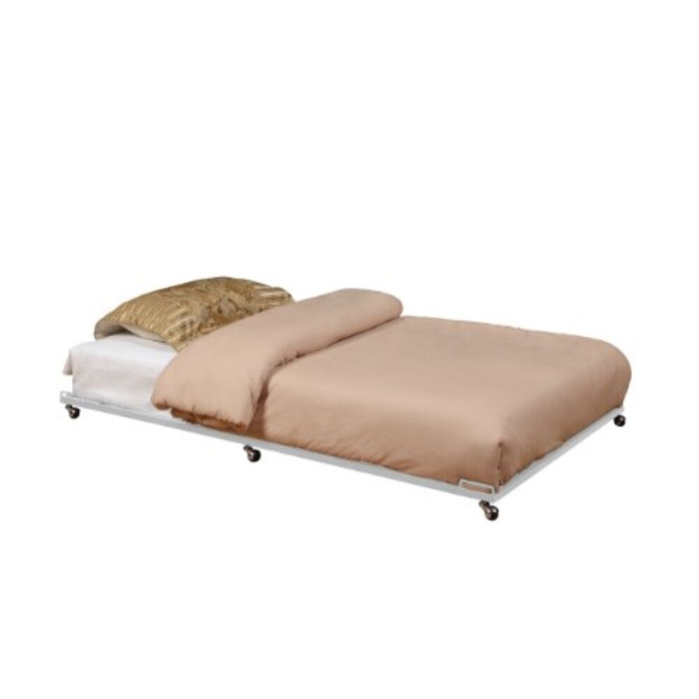 Kings Brand Cadre de lit gigogne en métal blanc crème pour DayBed