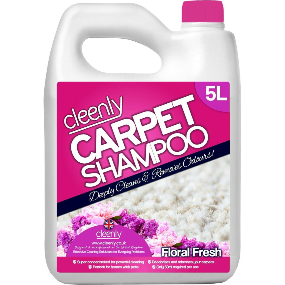Cleenly (Floral Fresh, 5L) Carpet Shampoo Pet Odour Remover - Image 5