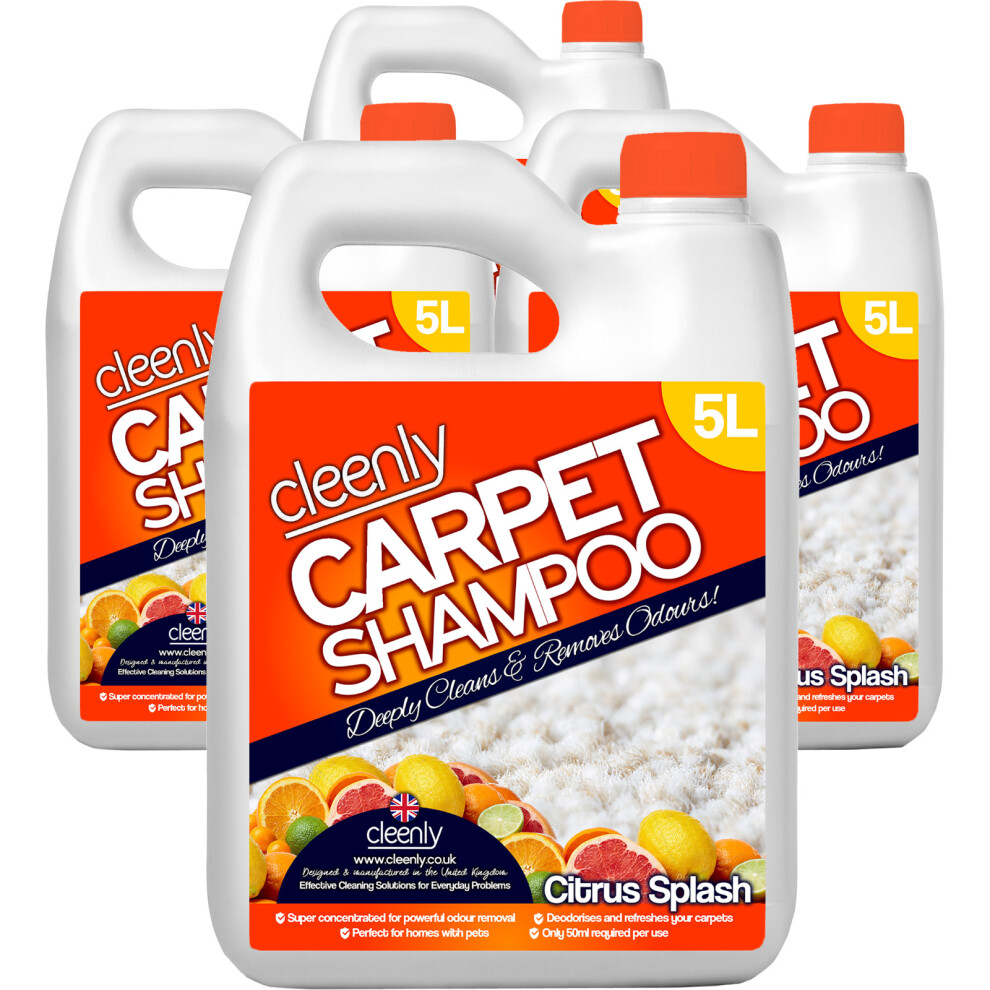 Cleenly (Citrus Splash, 20L) Carpet Shampoo Pet Odour Remover