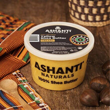 Ashanti Naturals Gele Rauwe Sheaboter | Ongefilterde Afrikaanse Sheaboter | Romige Hydrator - 15 oz