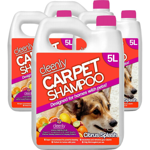 (Citrus Splash for Pet Stains & Odours, 20L) Cleenly Carpet Shampoo Pet Odour Remover