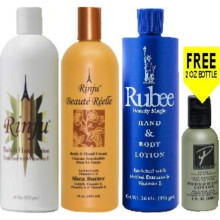 Rinju Kropp & Handlotion - 3-pack Icke-fet Lotion för Damer & Herrar - 16oz - Rubee Kakao Smör Lotion för Mycket Torr Hud - Vitamin E