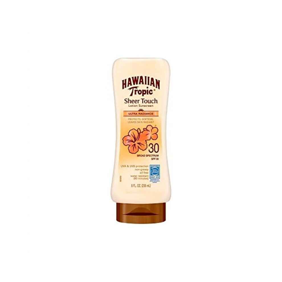 Hawaiian Tropic Sheer Touch, Lotion Sunscreen Ultra Radiance SPF 30, 8 oz (Pack of 2)