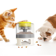 (Yellow White) Anti Choke Training Dog Chew Leaking Slow Food Feeder Catapult Slow Bowl Food Device Dog Supplies Accessories