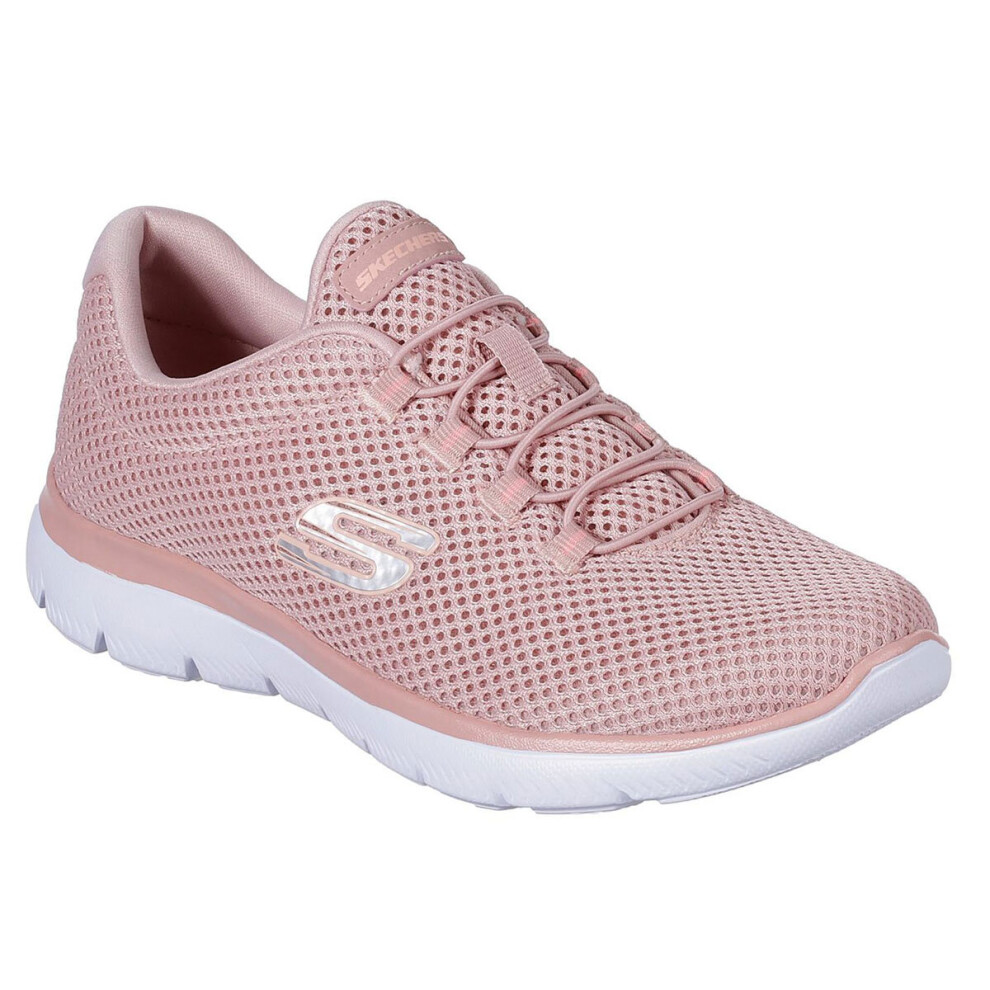 (UK 4, Rose) Skechers Womens 2021 Summits Bungee Slip-On Stretch Trainers