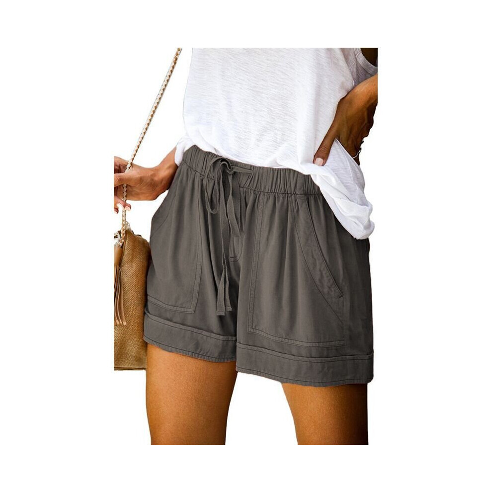 (DarkGray, 3XL) Women's loose shorts casual pants running fitness pants