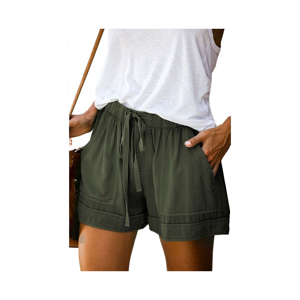 (Green, 3XL) Women's loose shorts casual pants running fitness pants