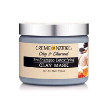 Creme of Nature Lera & Aktivt Kol Pre-Shampoo Detoxifierande Lera Mask för Alla Hårtyper, 11.5 Fl Oz