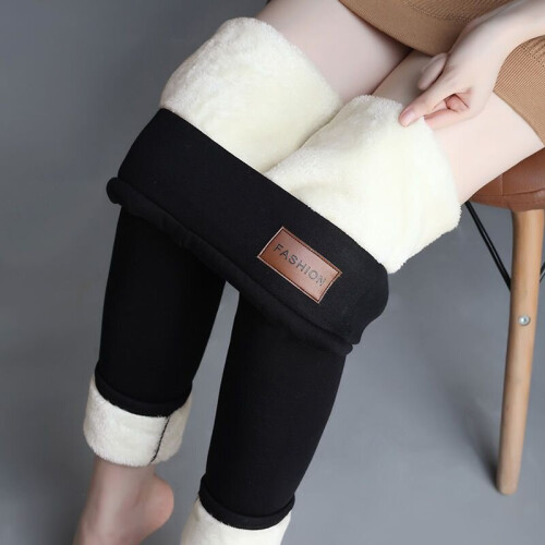 (Black, 5XL) Winter women's leggings faux cashmere skinny trousers